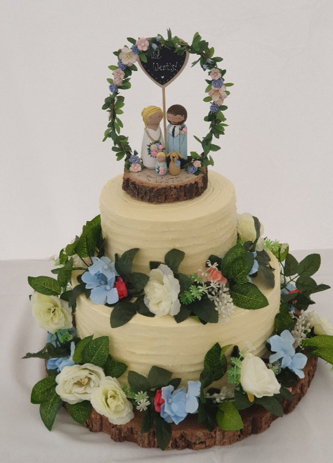 Wooden Peg Wedding Cake Toppers, Personalised