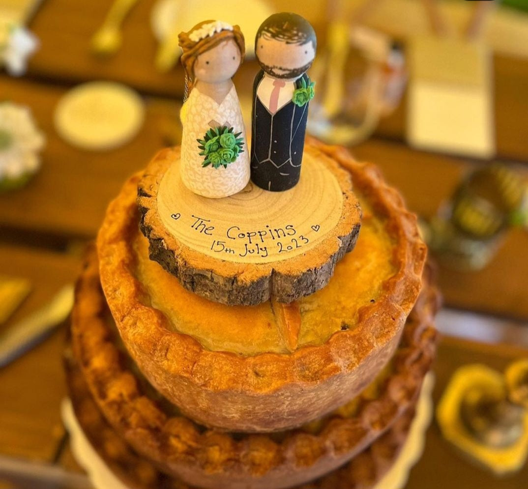 Wooden Peg Wedding Cake Toppers, Personalised